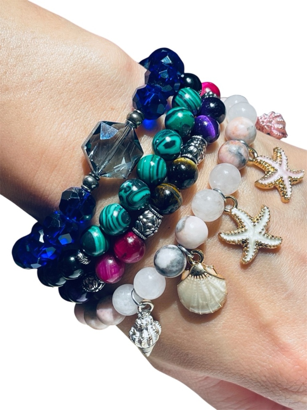 Handcrafted Beaded Bracelet 4 pcs Set.